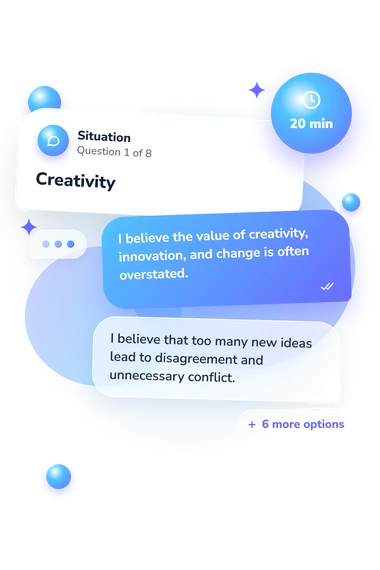 Manager Task Test: situation and reply bubbles