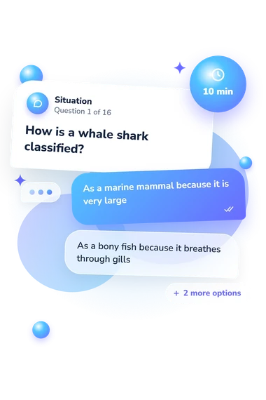 Marine Biology Quiz: situation and reply bubbles