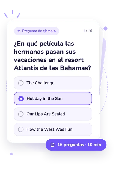 Quiz de Mary-Kate y Ashley: pregunta y respuestas Quiz de Mary-Kate y Ashley: tarjeta con pregunta