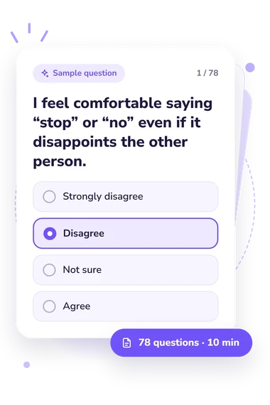 Masochist Test: answers to choose from Masochist Test: sample question card