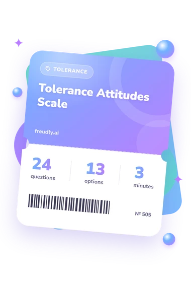 Tolerance Attitudes Scale Test: questions, options and minutes Tolerance Attitudes Scale Test: test ticket with numbers
