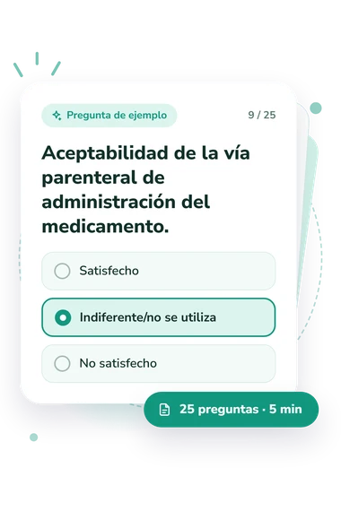 Test escala de adherencia: pregunta y respuestas Test escala de adherencia: tarjeta con pregunta