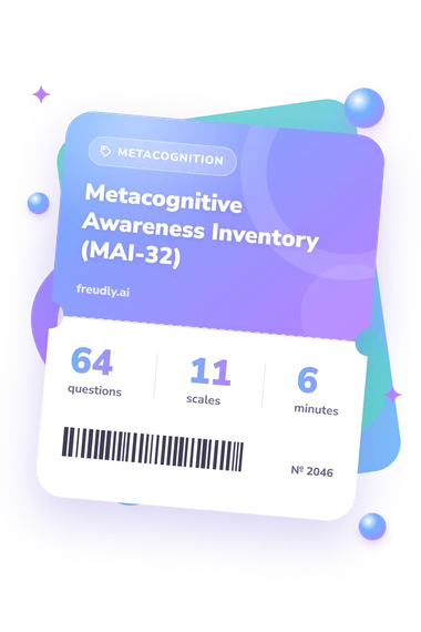 Metacognitive Awareness Inventory (MAI-32): questions, scales and minutes Metacognitive Awareness Inventory (MAI-32): test ticket with numbers