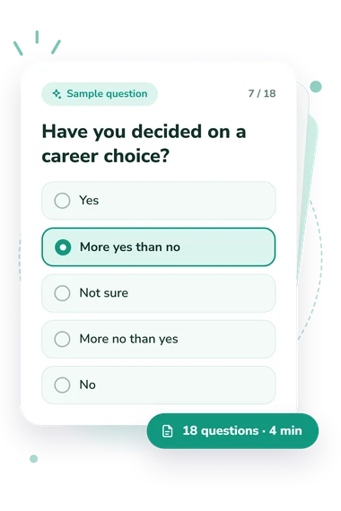 Social Maturity Level Assessment: answers to choose from Social Maturity Level Assessment: sample question card
