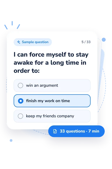 Social Orientation Assessment Test: sample question card