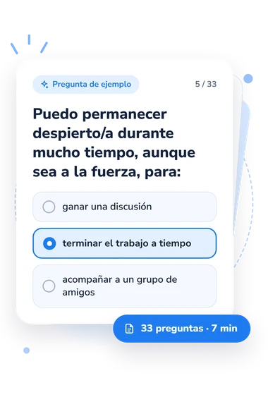 Test método para determinar: pregunta y respuestas Test método para determinar: tarjeta con pregunta