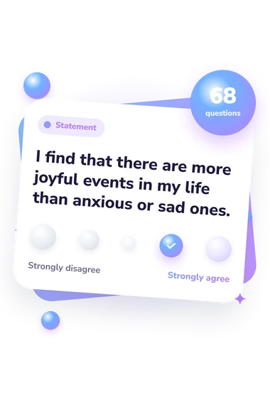 Subjective Well-Being Assessment Test: from disagree to agree Subjective Well-Being Assessment Test: agreement scale card