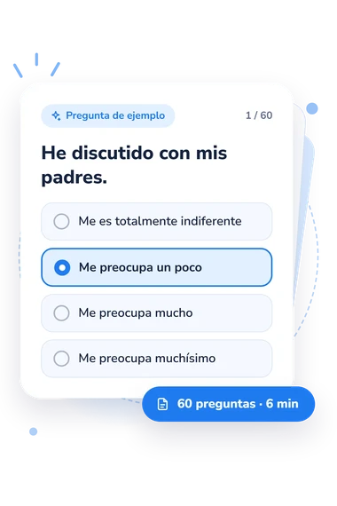 Test método para medir: pregunta y respuestas Test método para medir: tarjeta con pregunta