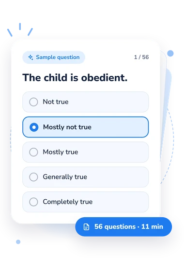 Preschool Cultural Congruence Assessment: answers to choose from Preschool Cultural Congruence Assessment Test: sample question card