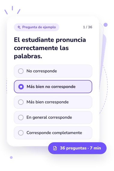 Test método para diagnosticar: tarjeta con pregunta