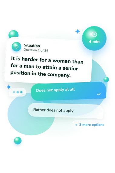 Structural Gender Barriers Assessment: situation and reply bubbles