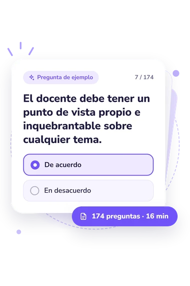 Test método para diagnosticar: pregunta y respuestas Test método para diagnosticar: tarjeta con pregunta