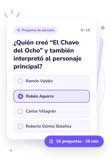 Quiz sobre México: tarjeta con pregunta