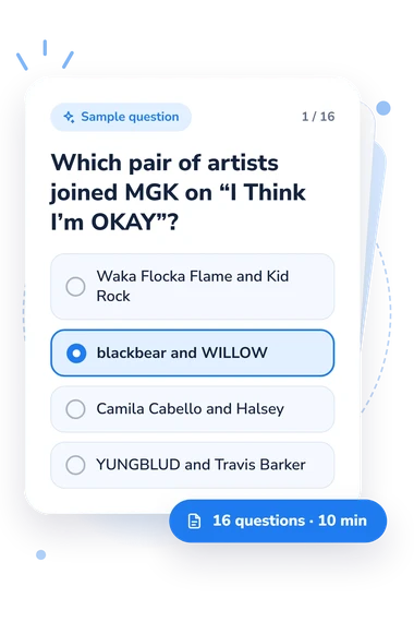 MGK Quiz: sample question card