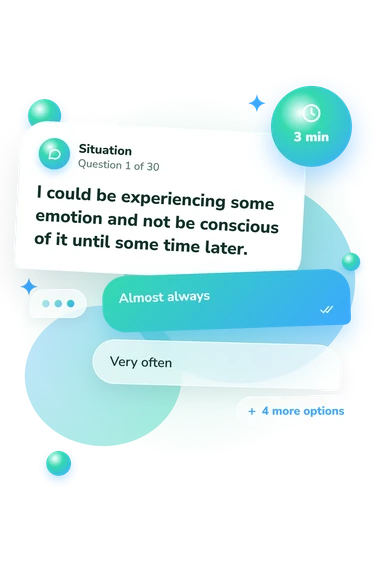 Mindful Attention Awareness Scale: situation and reply bubbles