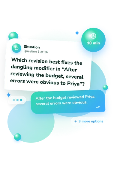 Misplaced and Dangling Modifiers: what would you do Misplaced and Dangling Modifiers: situation and reply bubbles