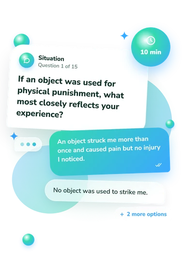 Mom Quiz: situation and reply bubbles