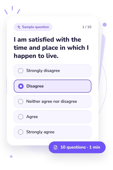 Moscow Authenticity Scale (MAS) Test: sample question card