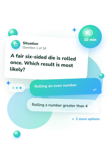 Most Likely Quiz: situation and reply bubbles