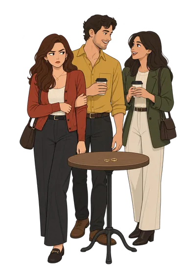 Multidimensional Jealousy Scale (MJS): Tense café encounter Multidimensional Jealousy Scale (MJS): Three people with coffee