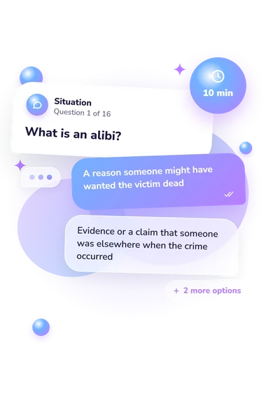 Murder Mystery Quiz: situation and reply bubbles