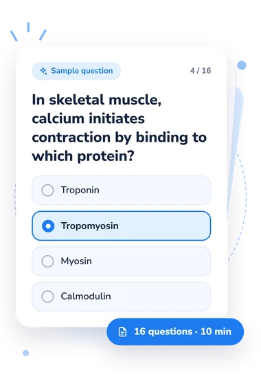 Muscle Tissue Quiz: sample question card