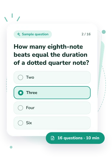 Music Theory Quiz: sample question card