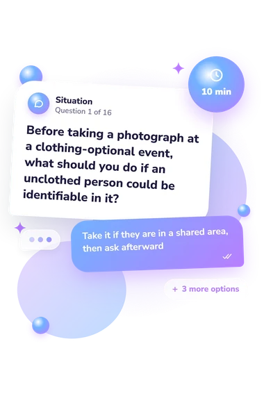 Naked Quiz: situation and reply bubbles
