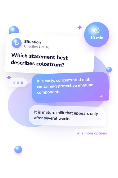 Neonatal Quiz: what would you do Neonatal Quiz: situation and reply bubbles