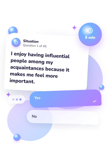Neuroticism Level Scale Test: situation and reply bubbles