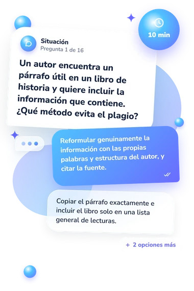 Test cuestionario sobre escritura: situación y respuestas