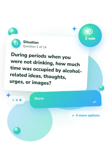 Obsessive Compulsive Drinking Scale: situation and reply bubbles