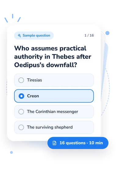 Oedipus Rex Quiz: sample question card