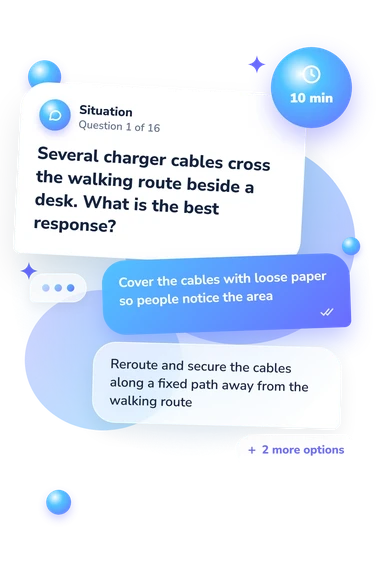 Office Desk Quiz: what would you do Office Desk Quiz: situation and reply bubbles