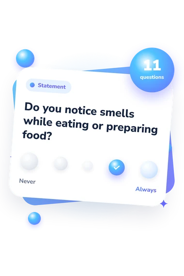 Olfactory Dysfunction Questionnaire (OQ): from disagree to agree Olfactory Dysfunction Questionnaire (OQ) Test: agreement scale card