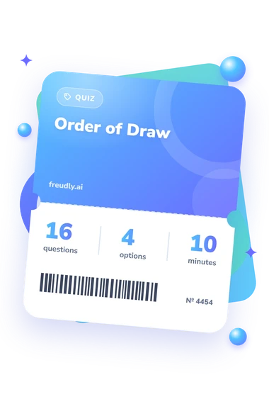Order of Draw Quiz: questions, options and minutes Order of Draw Quiz: test ticket with numbers