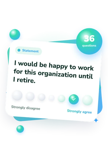 Organizational Commitment Scale (OCS) Test: agreement scale card