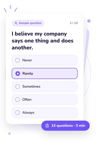 Organizational Cynicism Scale (OCS) Test: sample question card