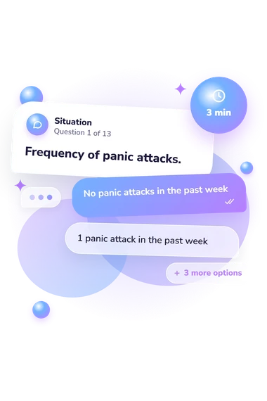 Agoraphobia Test: what would you do Agoraphobia Test: situation and reply bubbles
