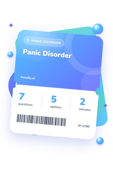 Panic Disorder Test: questions, options and minutes Panic Disorder Test: test ticket with numbers
