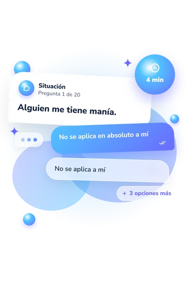 Test escala de paranoia, PS: situación y respuestas
