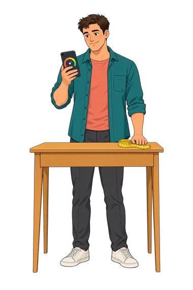 Penis Size Quiz: man smiles at phone score