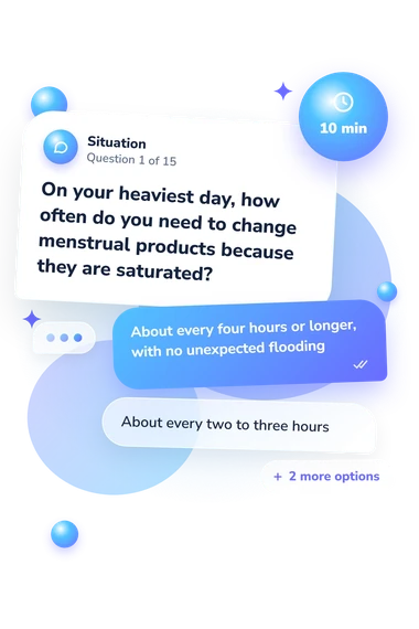 Period Quiz: what would you do Period Quiz: situation and reply bubbles