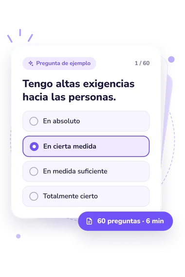 Test egograma personal: tarjeta con pregunta