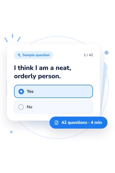 Creative Personality Scale (CPS) Test: sample question card