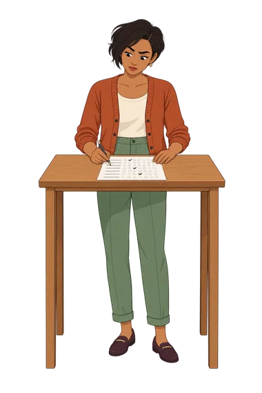 Personality Type Self-Assessment Questionnaire Test: adult selecting options