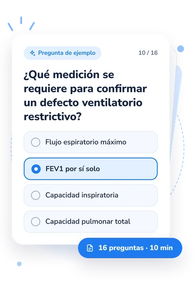 Test cuestionario sobre interpretación: tarjeta con pregunta