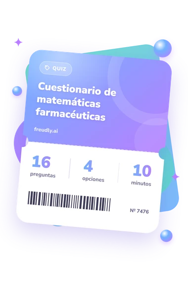 Test cuestionario de matemáticas farmacéuticas: billete del test