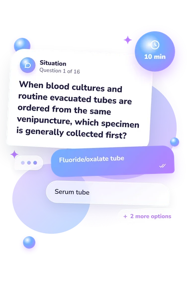 Phlebotomy Quiz: what would you do Phlebotomy Quiz: situation and reply bubbles