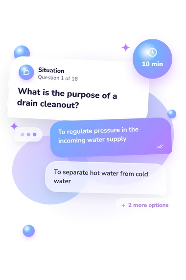 Plumbing Quiz: situation and reply bubbles